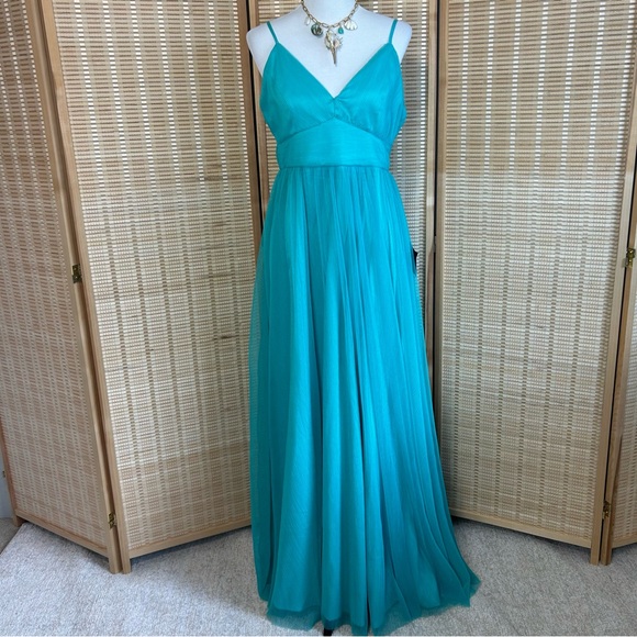 NWT Lulus Teal Mermaid Gown Maxi Dress - Picture 2 of 12
